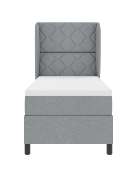Letto a molle con materasso  in grigio chiaro, 80x200 cm, tessuto