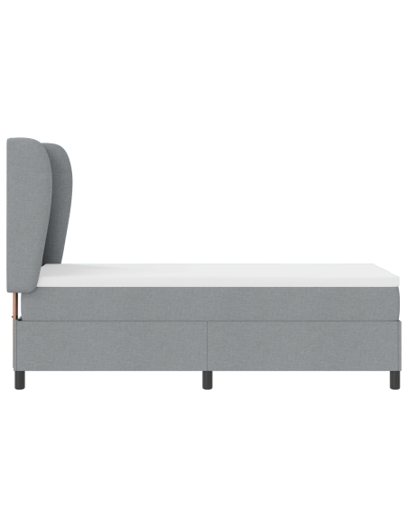 Letto a molle con materasso  in grigio chiaro, 80x200 cm, tessuto