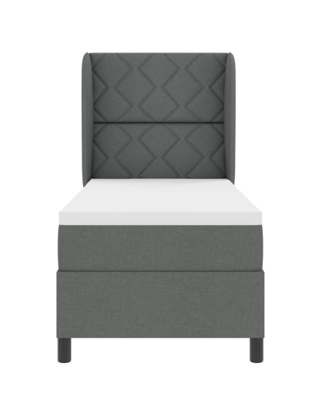 Letto con Reticolato e Materasso Grigio Scuro, 80x200 cm, Tessuto