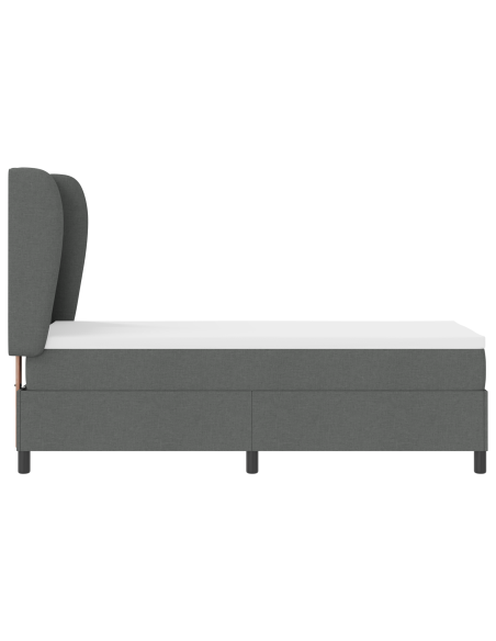 Letto con Reticolato e Materasso Grigio Scuro, 80x200 cm, Tessuto