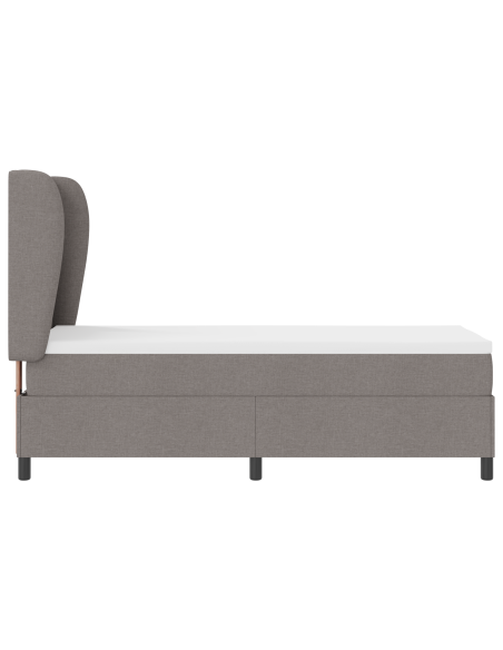 Letto Box Spring con Materasso in Tortora 80x200 cm Tessuto