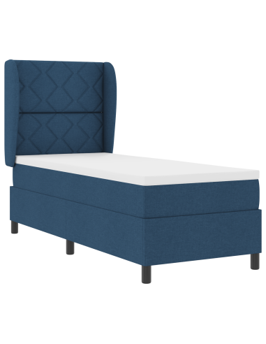 Letto a molle con materasso Blu 80 x 200 cm Tessuto