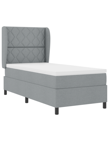 letto a doghe  con materasso grigio chiaro, 90x190 cm, tessuto
