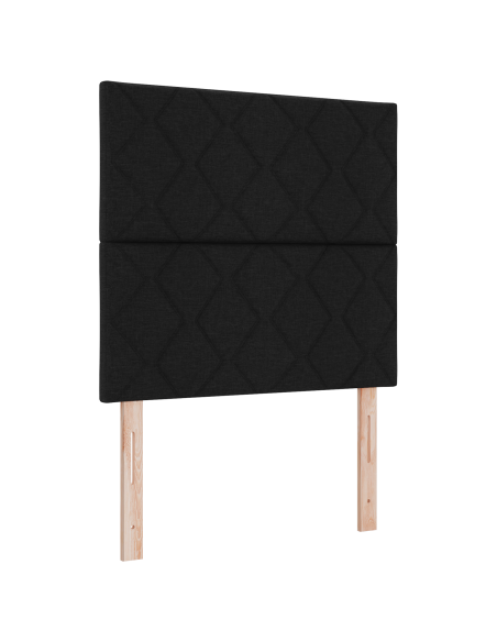 Letto Box Spring con Materasso Nero 90x190 cm Tessuto