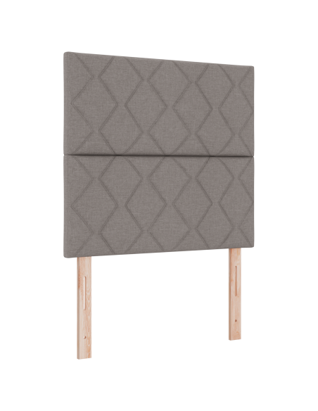 Letto a Molle con Materasso in Tortora, 90x190 cm, Tessuto