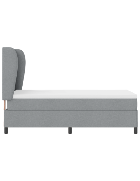 Letto a Molle con Materasso Grigio Chiaro 90x200 cm Tessuto