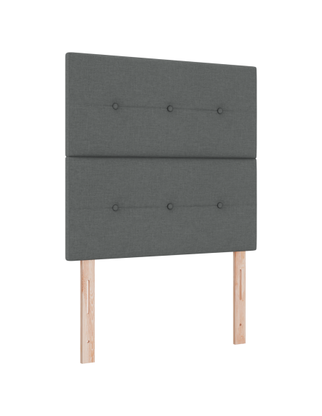 Letto a doghe con materasso Grigio scuro 90x200 cm Tessuto