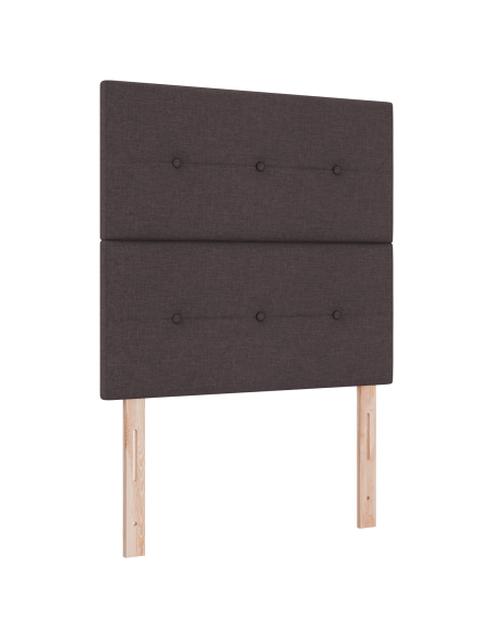 Letto con Reticolo e Materasso Marrone Scuro 90x200 cm Tessuto