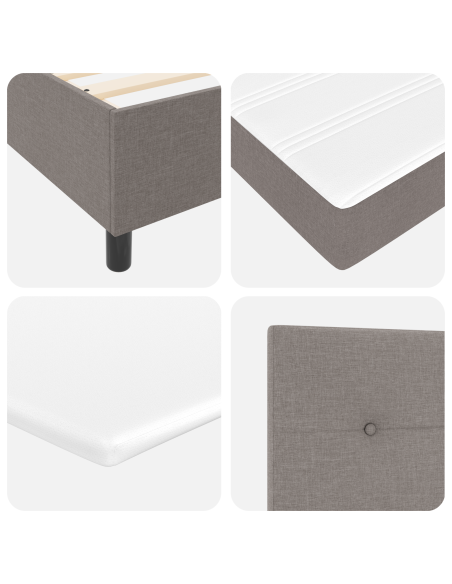 Letto a rete con materasso Tortora 100x200 cm Tessuto