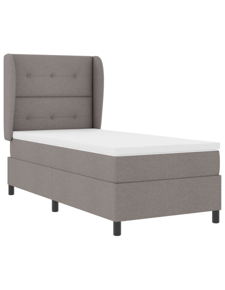 Letto a rete con materasso Tortora 100x200 cm Tessuto