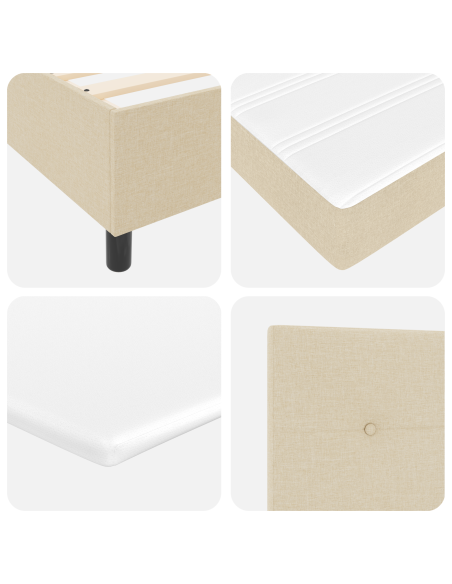 Letto a Box Spring con Materasso in Panna - 100x200 cm Tessuto