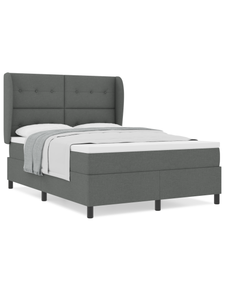 Materasso a Molle Insacchettate Grigio Scuro 140x190 cm Tessuto