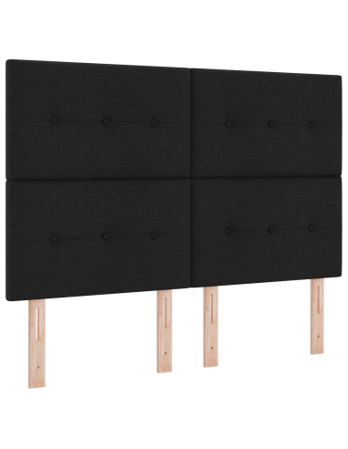 Letto a molle con materasso Nero 140 x 190 cm Tessuto