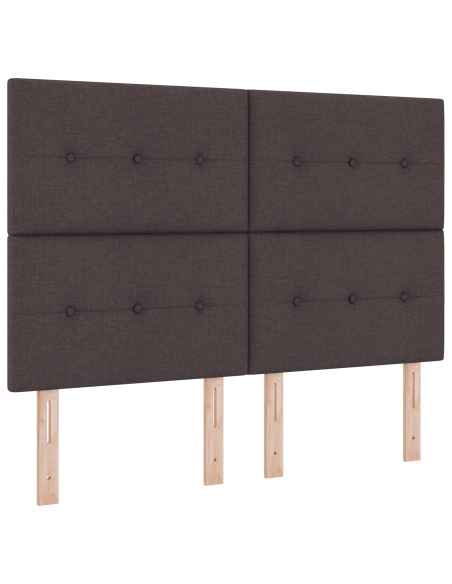 Letto Box Spring con Materasso in Marrone Scuro, 140x190 cm, Tessuto