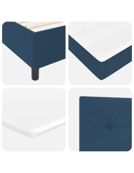 Letto Contenitore con Materasso Blu 140x190 cm Tessuto