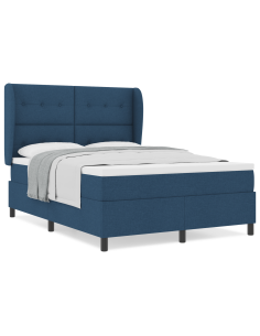 Letto a molle con materasso Blu 140 x 190 cm Tessuto 2