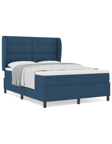 Letto a molle con materasso Blu 140 x 190 cm Tessuto