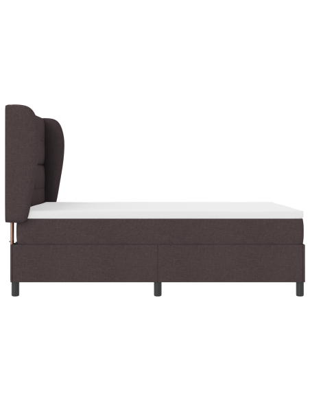 Letto Box Spring con Materasso - Marrone Scuro, 140x200 cm, Tessuto