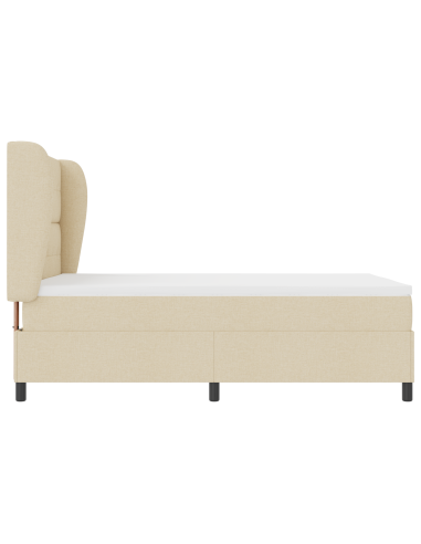 Letto a molle con materasso Crema 140 x 200 cm Tessuto