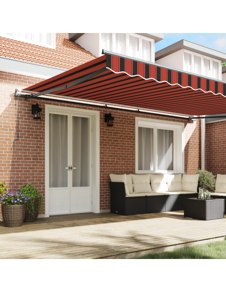 Tenda Retrattile Automatica Arancione e Marrone 500x350 cm