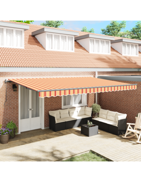 Tenda Retrattile Automatica Gialla e Arancione 500x350 cm