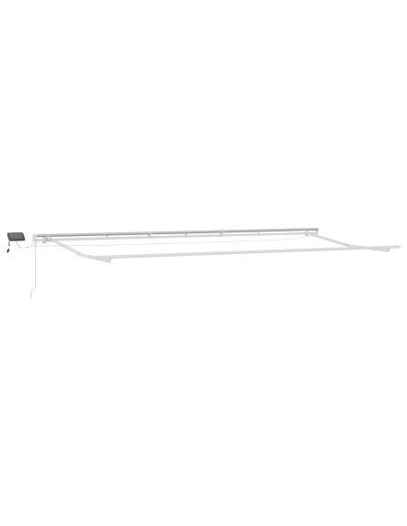 Tenda Retrattile Manuale con LED Arancione e Marrone 600x300 cm