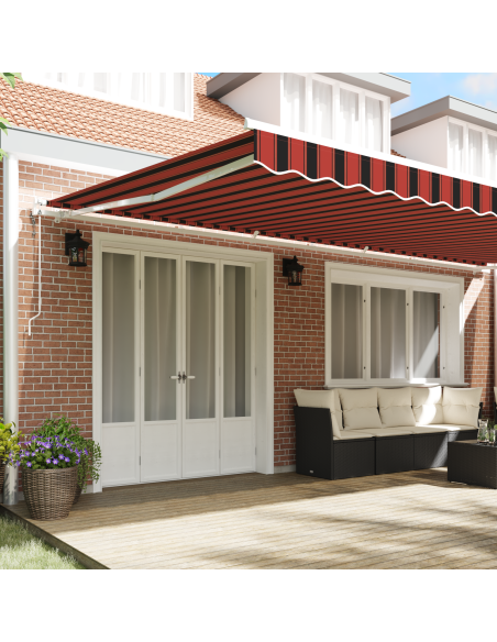 Tenda Retrattile Automatica Arancione e Marrone 600x300 cm