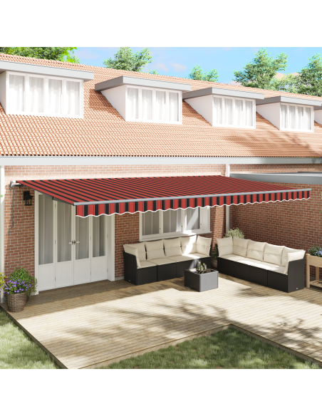 Tenda Retrattile Automatica Arancio e Marrone 600x300 cm