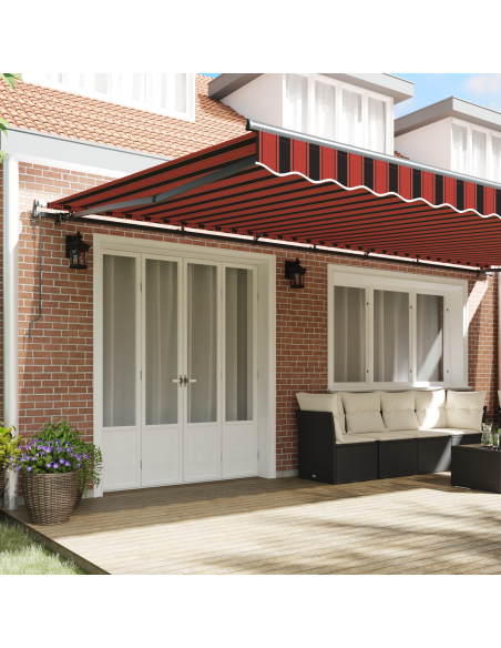 Tenda Retrattile Automatica Arancio e Marrone 600x300 cm