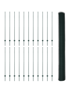 Recinzione con Posto Verde 1,5 x 50 m Acciaio e PVC 2