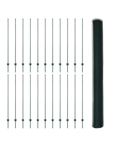 Recinzione con Posto Verde 1,5 x 50 m Acciaio e PVC