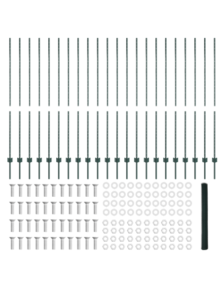 Pali per Recinzione  11 pcs U-Channel Verde 150 cm Acciaio