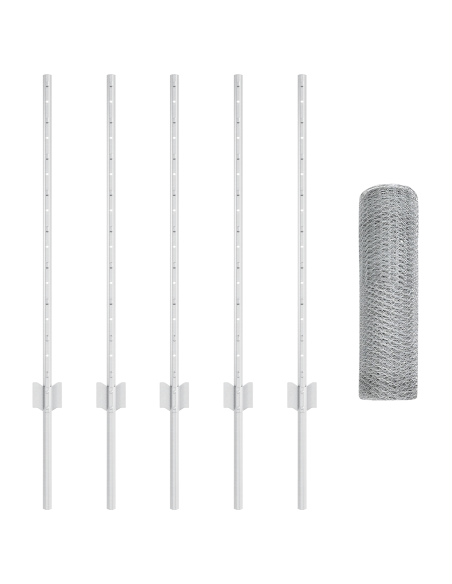Pali per Recinzione  5 pz U-Channel 80 cm Acciaio Zincato