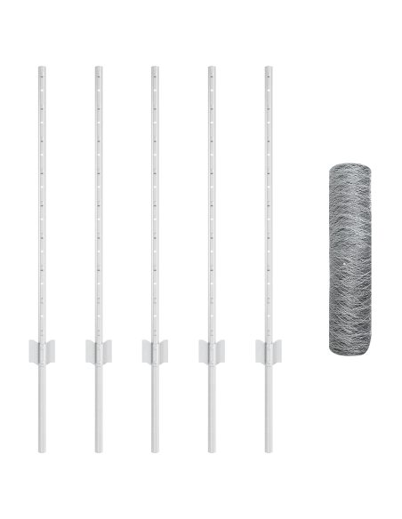 Pali di Recinzione  5 pz U-Channel 80 cm Acciaio Galvanizzato