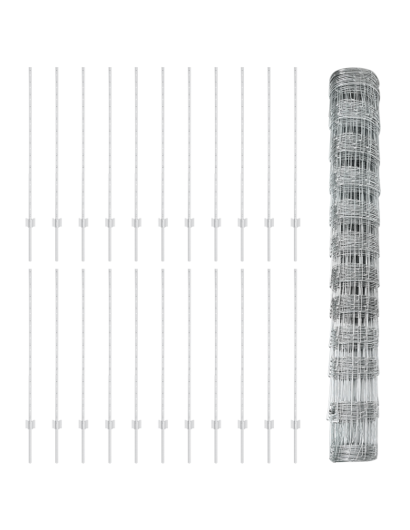 Pali per Recinzioni  22 pezzi U-Channel 120 cm in Acciaio Zincato