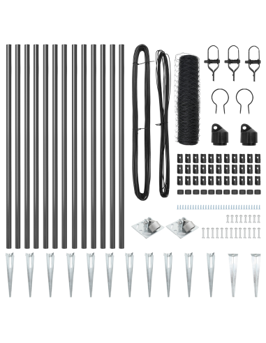 Palo della recinzione Grigio 25 x 0,8 m (maglia 50 mm)