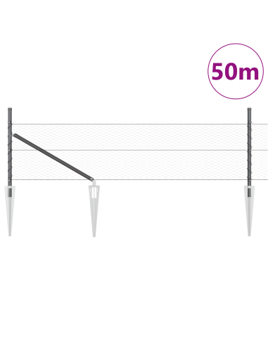 Palo della recinzione Grigio 50 x 0,8 m (rete da 25 mm)