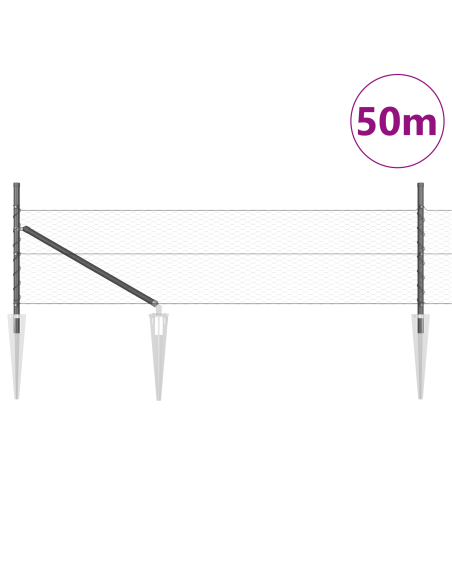 Recinzione Esagonale  Grigia 0.8x50 m Acciaio