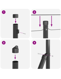 Palo della recinzione Grigio 50 x 0,8 m (rete 36 mm) 2