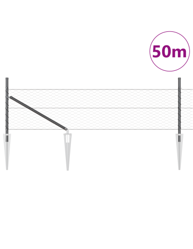 Palo della recinzione Grigio 50 x 0,8 m (rete 36 mm)