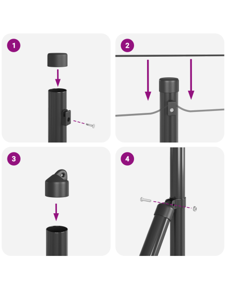 Palo della recinzione Grigio 50 x 0,8 m (maglia da 50 mm)