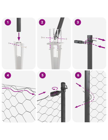 Palo della recinzione Grigio 50 x 0,8 m (maglia da 50 mm)