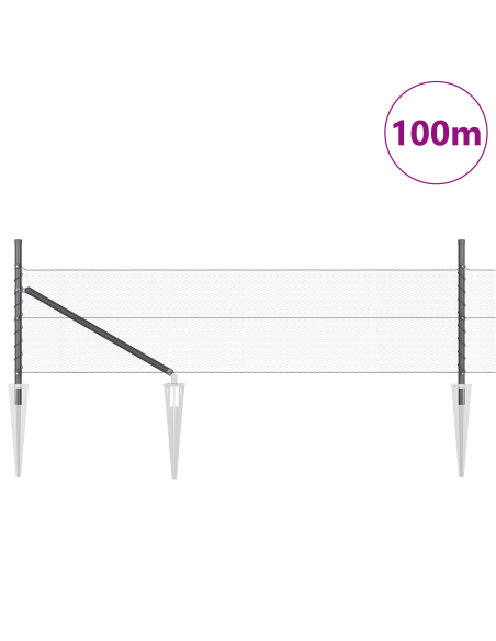 Palo della recinzione Grigio 100 x 0,8 m (mesh da 13 mm)