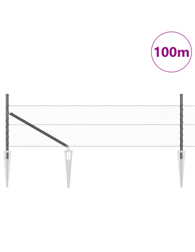 Palo della recinzione Grigio 100 x 0,8 m (rete da 25 mm)