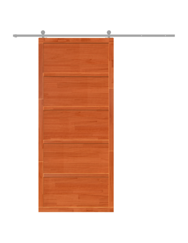 Porta del fienile Marrone cerato 100 x 2,5 x 208 cm