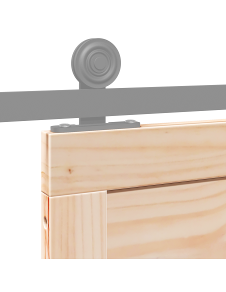 Porta del fienile Naturale 80 x 2,5 x 208 cm Pino massello