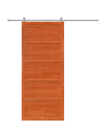 Porta del fienile Marrone cerato 80 x 2,5 x 208 cm