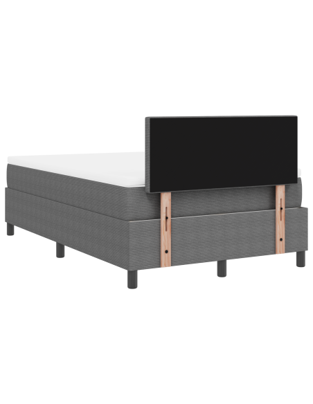 Letto Box Spring con Materasso & LED Grigio Chiaro 120x200 cm in Tessuto di Velluto