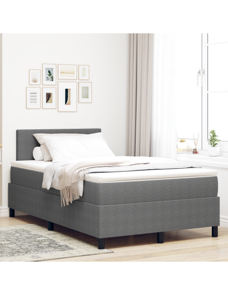 Letto Box Spring con Materasso & LED Grigio Chiaro 120x200 cm in Tessuto di Velluto