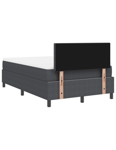 Letto a Sorgente LED Grigio Scuro e Bianco 120 x 200 cm